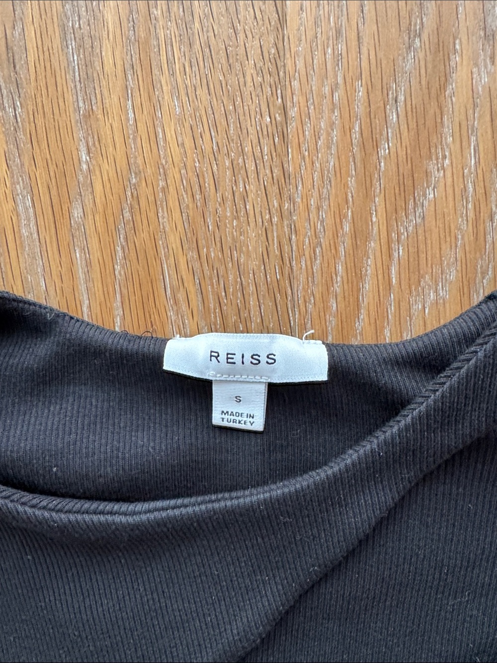 Reiss Black Asymmetric Cutout Long Sleeve Top - Picture 3 of 5